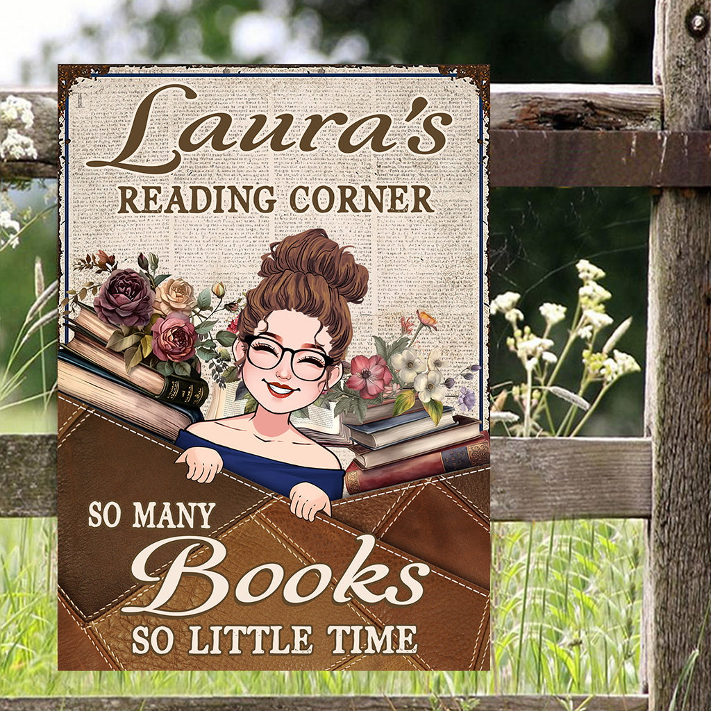 So Many Books So Little Time - Personalized Book Rectangle Metal Sign