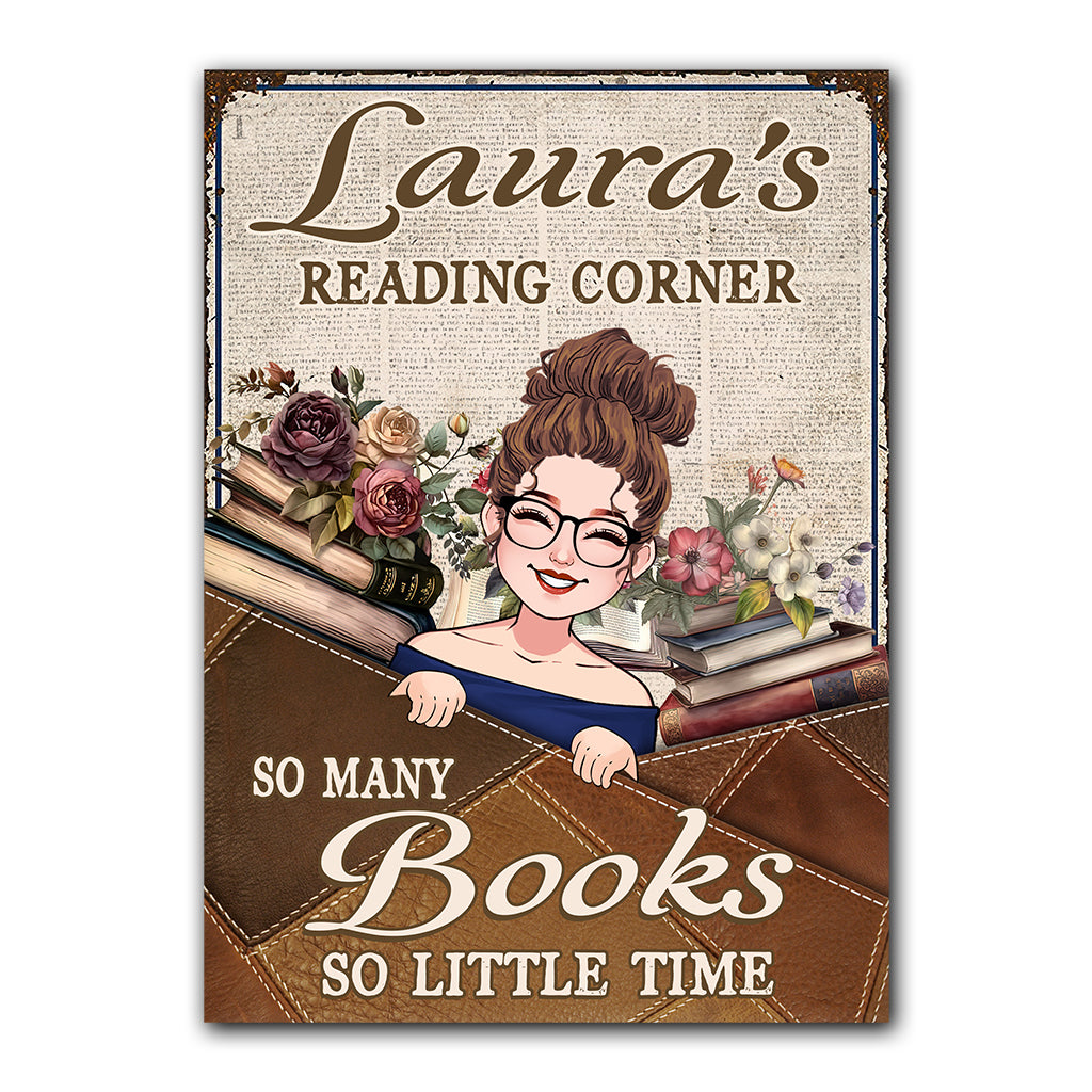 So Many Books So Little Time - Personalized Book Rectangle Metal Sign