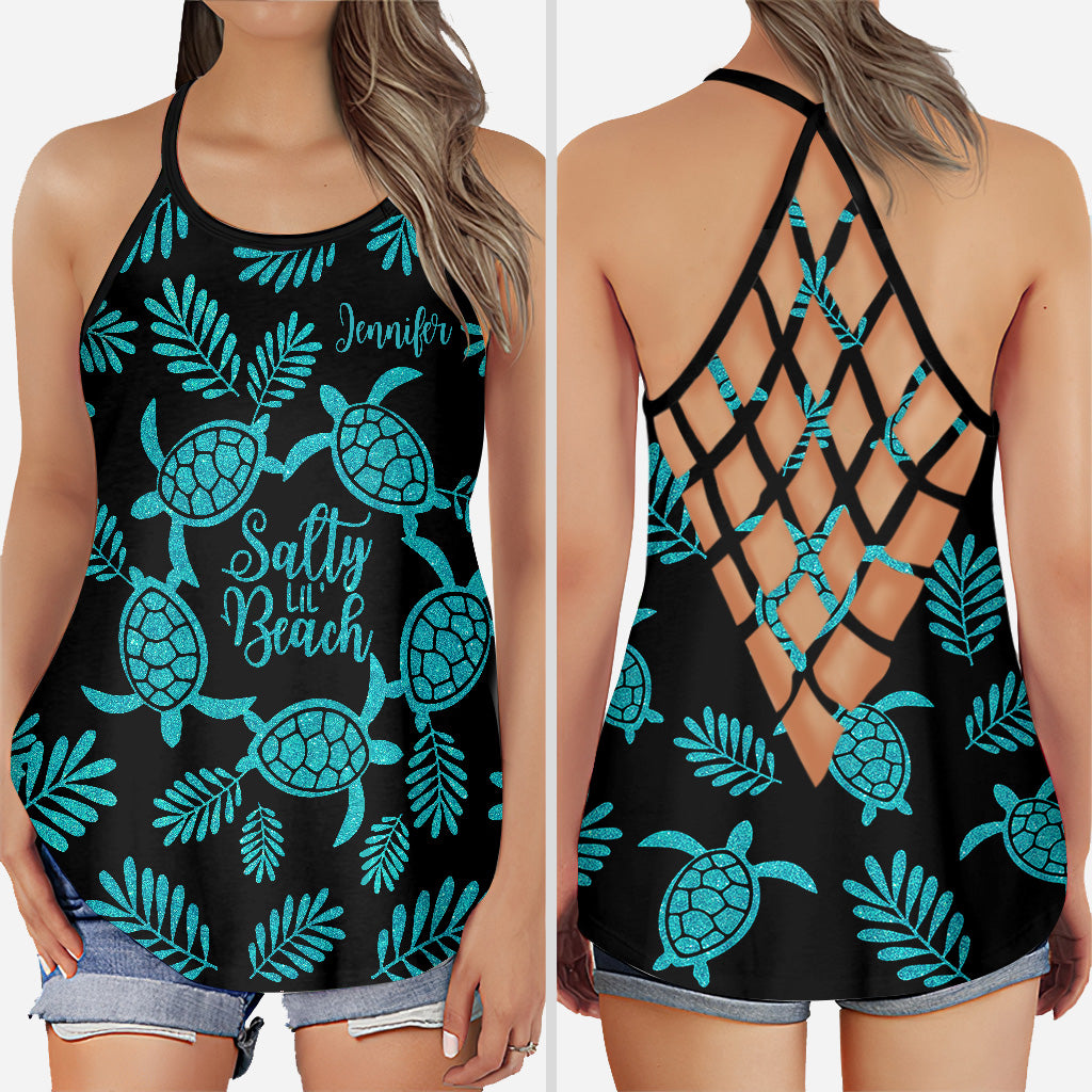 Discover Love Sea Turtles - Personalized Summer Yoga Criss Cross Tank Top