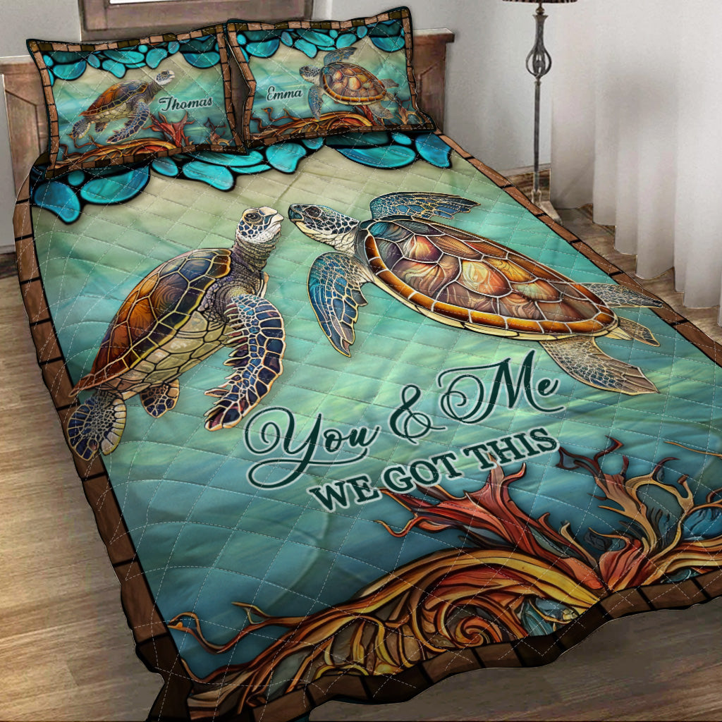 You & Me - Personalized Turtle Quilt Set