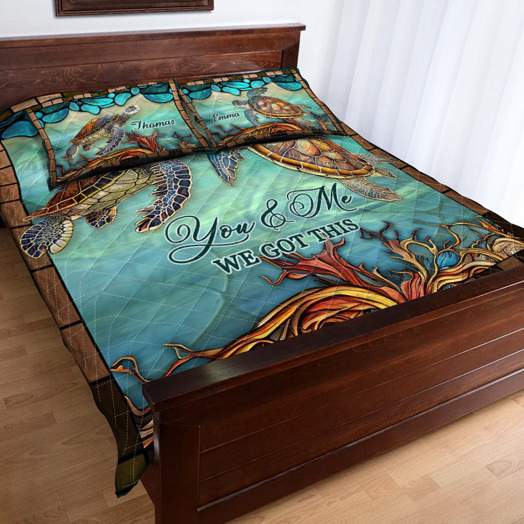 You & Me - Personalized Turtle Quilt Set