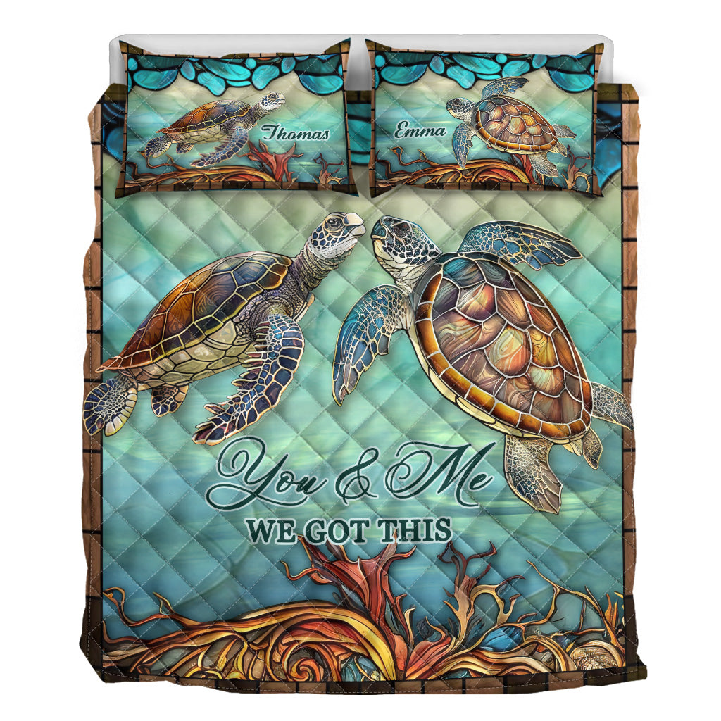 You & Me - Personalized Turtle Quilt Set