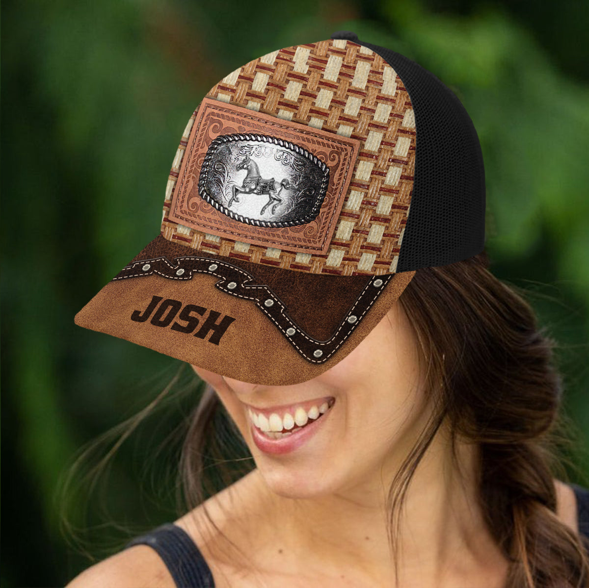 Metal Horse - Personalized Horse Trucker Hat (Black Mesh)