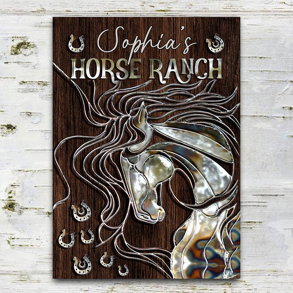 Horse Ranch - Personalized Horse Rectangle Metal Sign