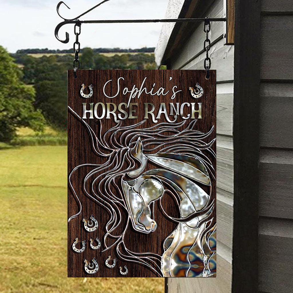 Horse Ranch - Personalized Horse Rectangle Metal Sign