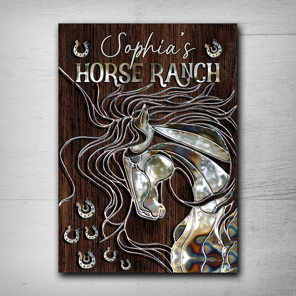 Horse Ranch - Personalized Horse Rectangle Metal Sign