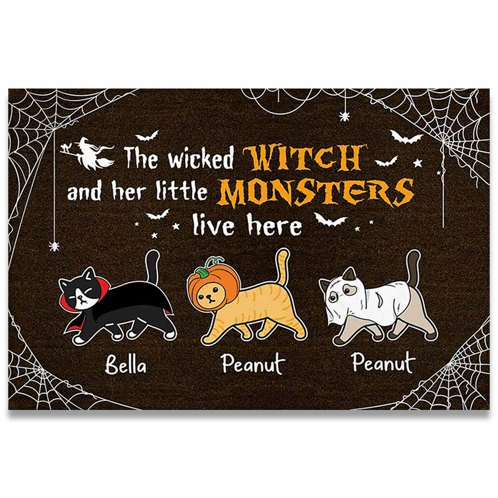 The Wicked Witch Funny Halloween - Cat Personalized Doormat 082021