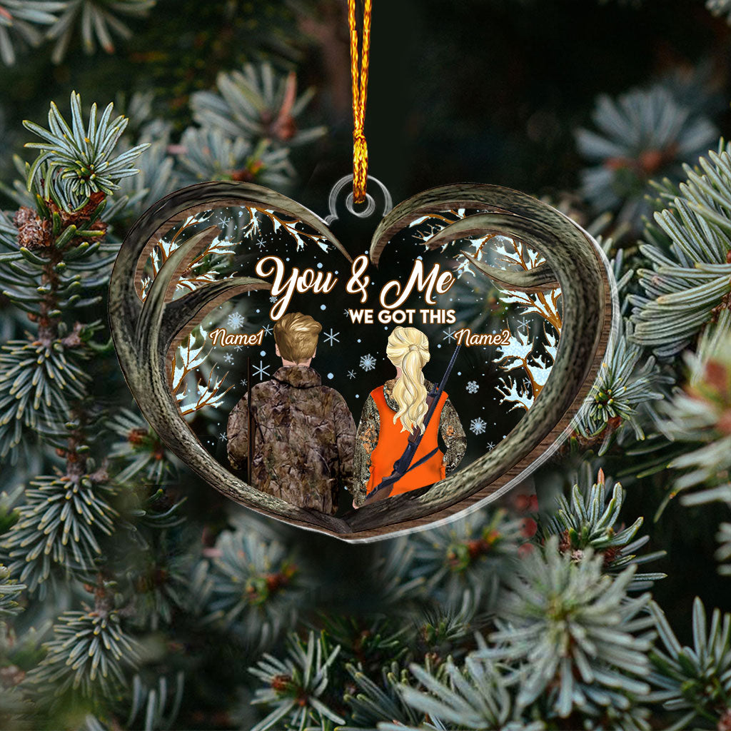 You And Me Hunting Love - Personalized Christmas Layers Mix Ornament