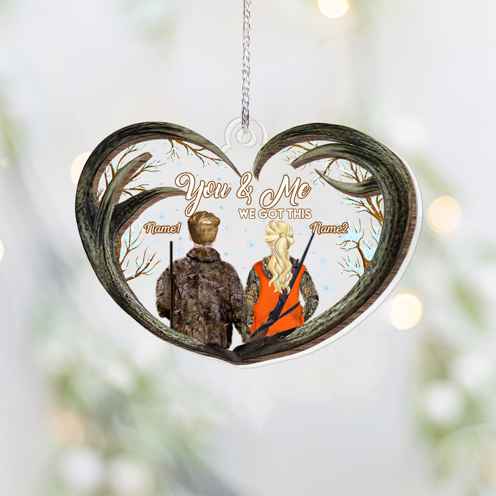 You And Me Hunting Love - Personalized Christmas Layers Mix Ornament