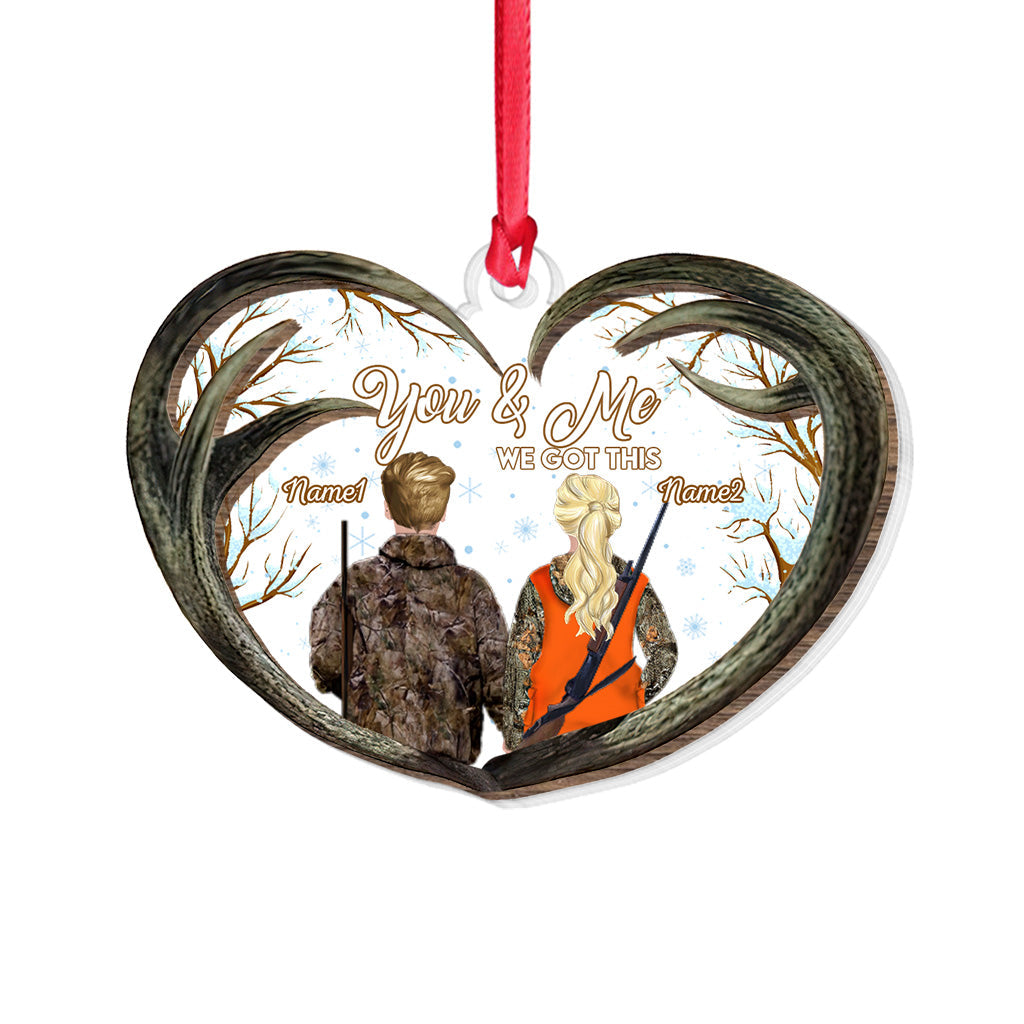 You And Me Hunting Love - Personalized Christmas Layers Mix Ornament