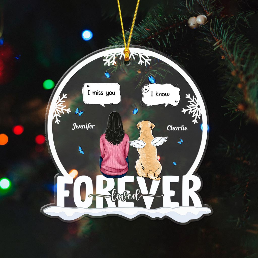 Forever Loved I Miss You - Personalized Dog Transparent Ornament