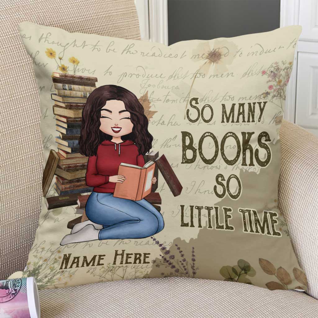 So Many Books, So Little Time - Personalized Book Pillow