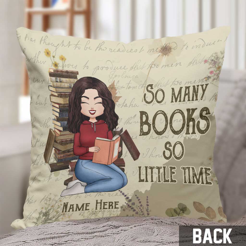 So Many Books, So Little Time - Personalized Book Pillow