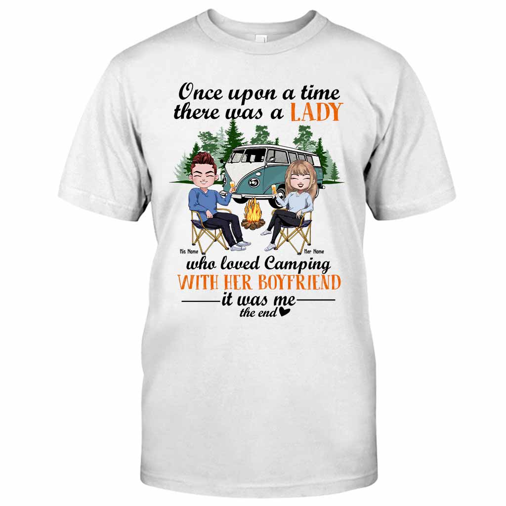 Once Upon A Time There Was A Lady - Personalized Camping Couple T-shirt and Hoodie