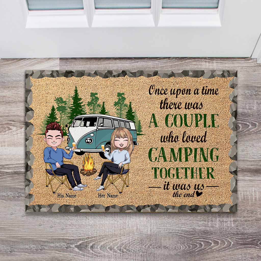 Once Upon A Time There Was A Couple - Personalized Camping Doormat