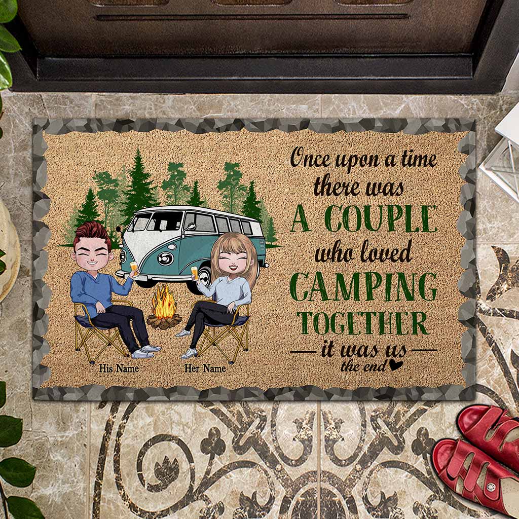 Once Upon A Time There Was A Couple - Personalized Camping Doormat