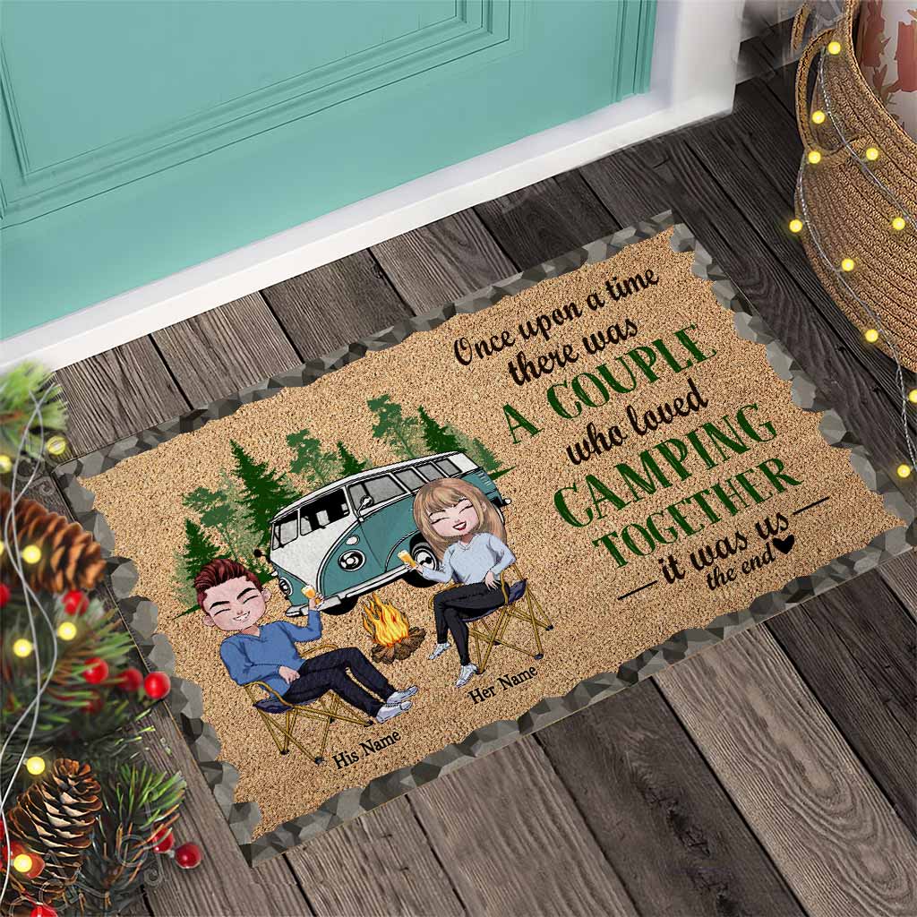 Once Upon A Time There Was A Couple - Personalized Camping Doormat