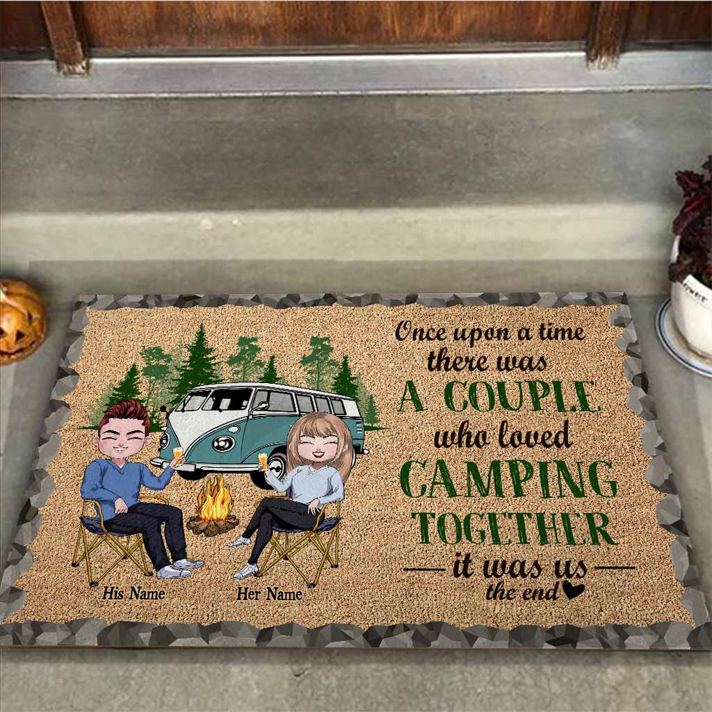 Once Upon A Time There Was A Couple - Personalized Camping Doormat