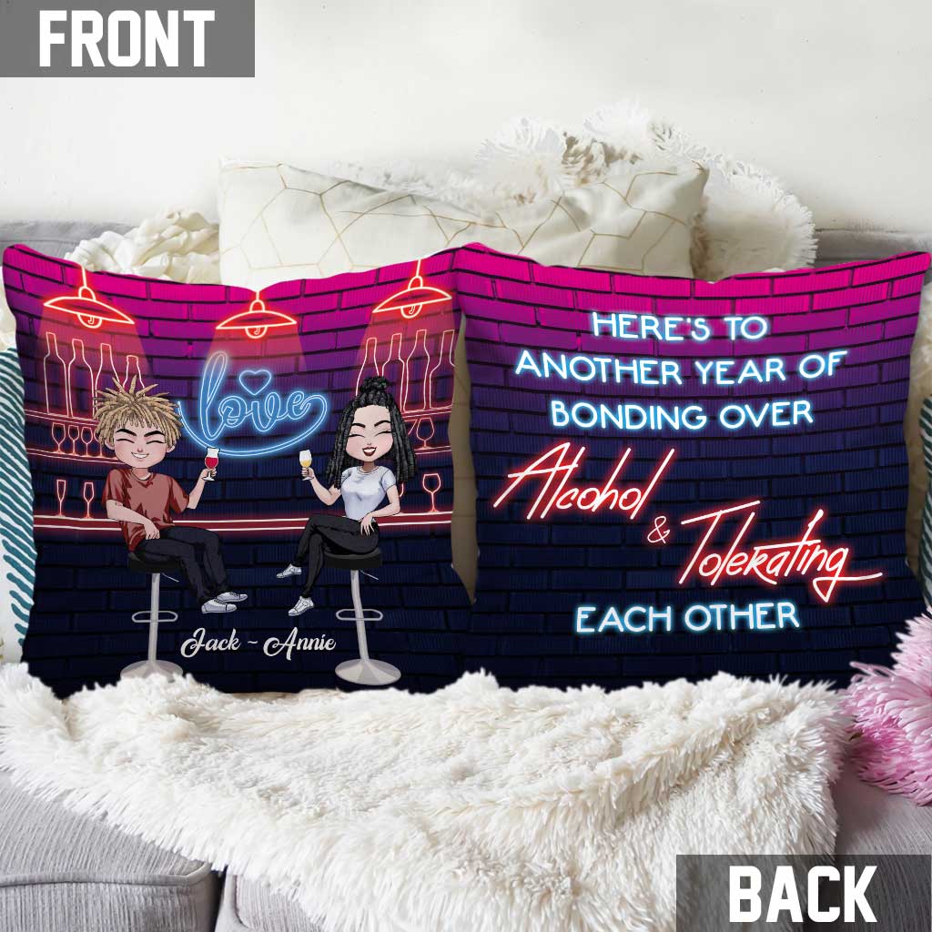 Here's To Another Year - Personalized Couple Throw Pillow