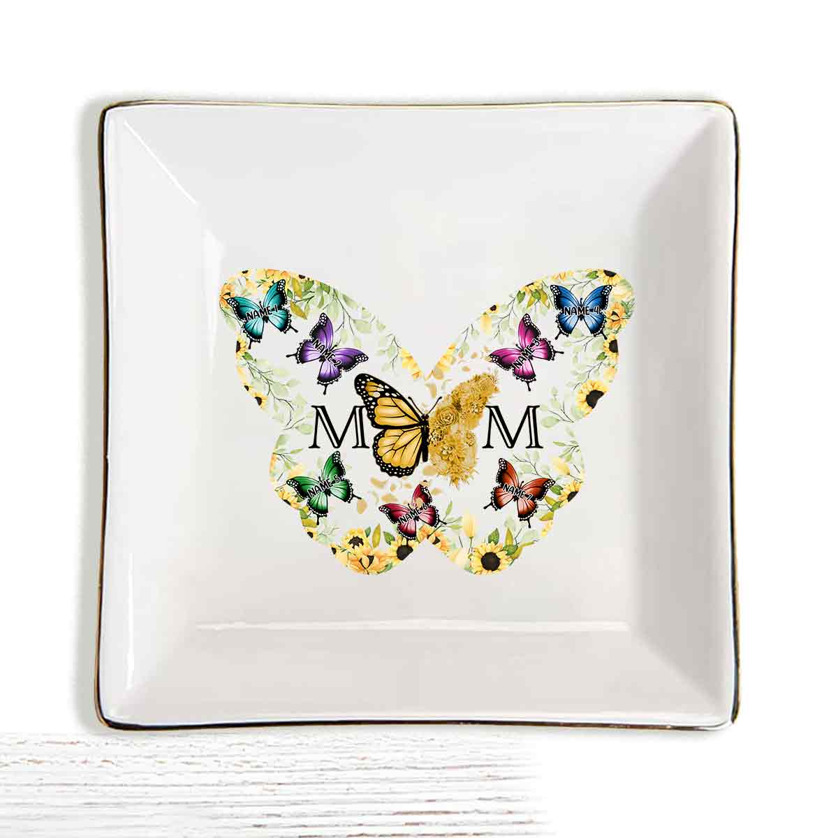 Mom Butterfly - Personalized Mother Jewelry Dish