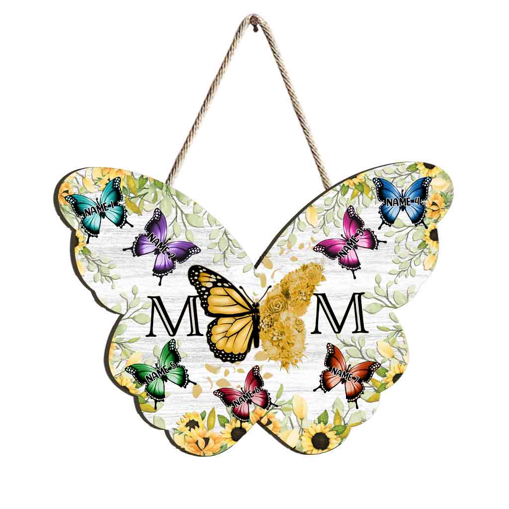 Mom Butterfly - Personalized Mother Wood Sign