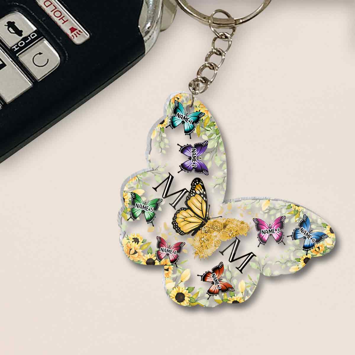 Mom Butterfly - Personalized Mother Transparent Transparent Keychain