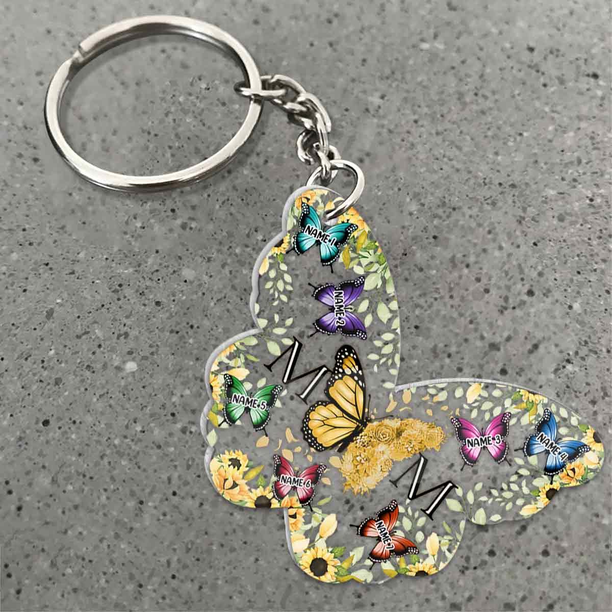 Mom Butterfly - Personalized Mother Transparent Transparent Keychain