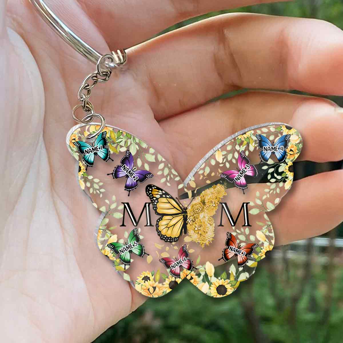 Mom Butterfly - Personalized Mother Transparent Transparent Keychain