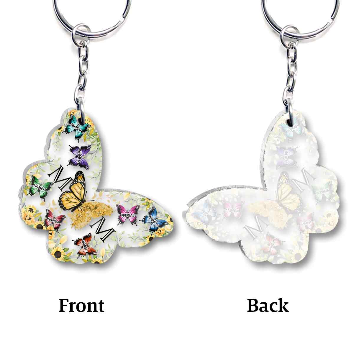 Mom Butterfly - Personalized Mother Transparent Transparent Keychain