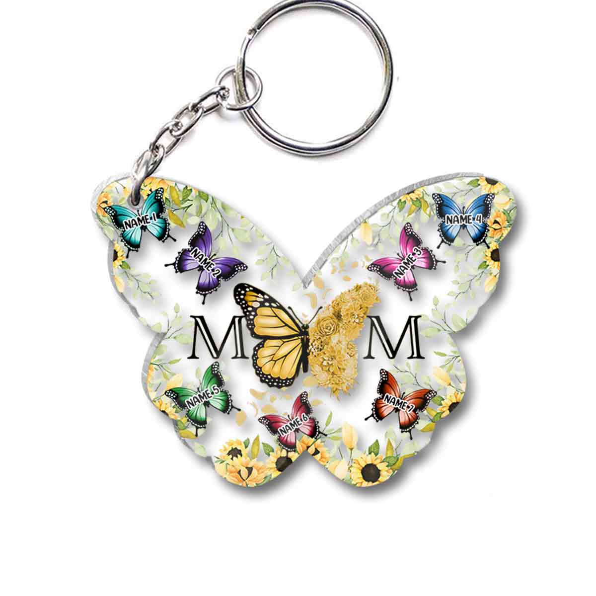 Mom Butterfly - Personalized Mother Transparent Transparent Keychain