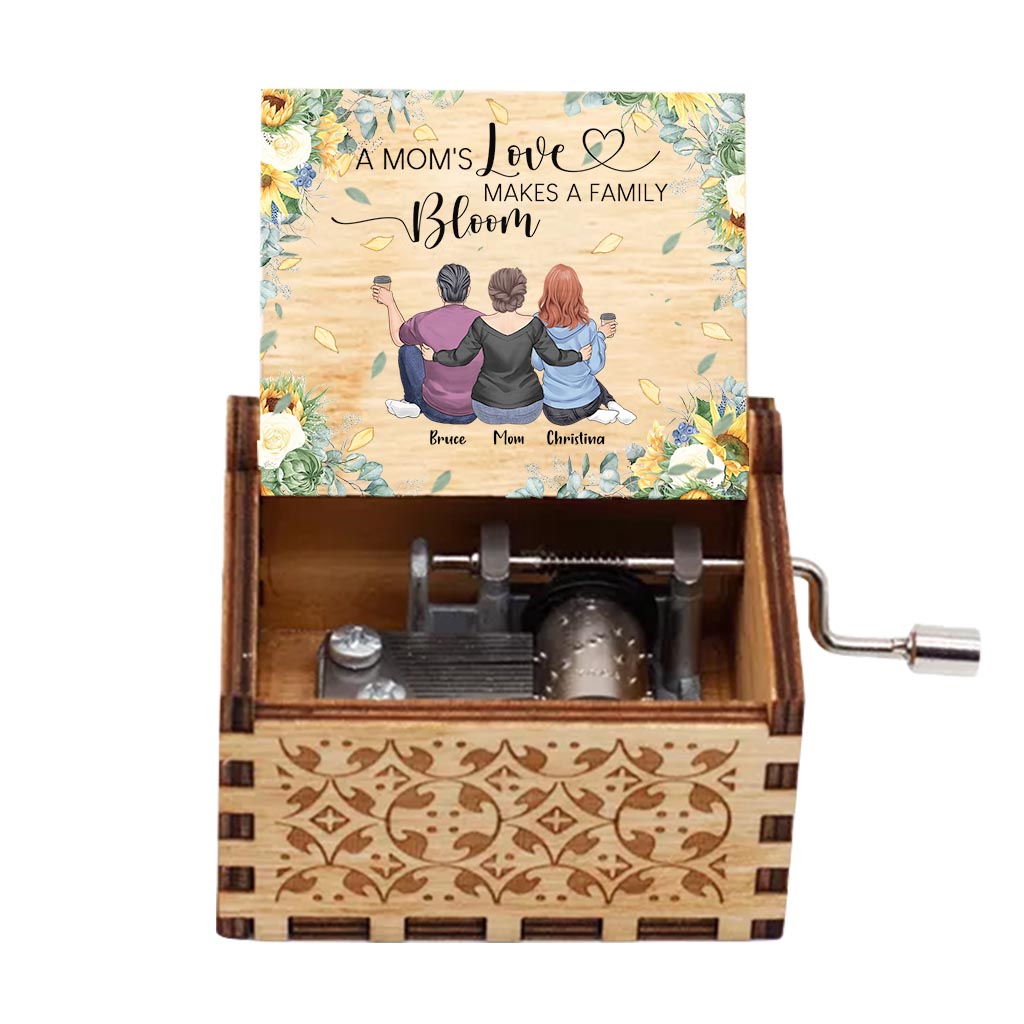 A Mom's Love Makes A Family Bloom - Personalized Mother's Day Mother Hand Crank Music Box