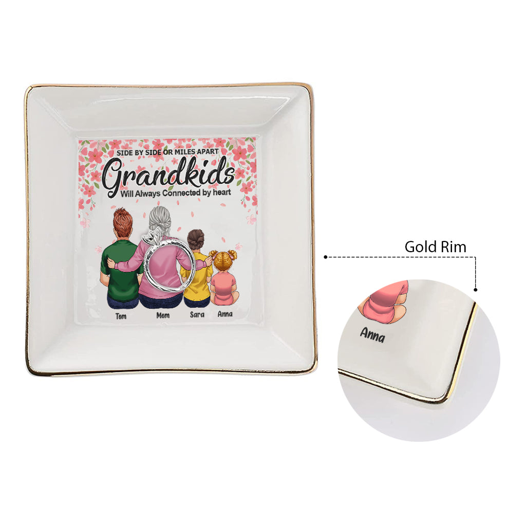 Side By Side - Gift for grandma, grandpa - Personalized Jewelry Dish