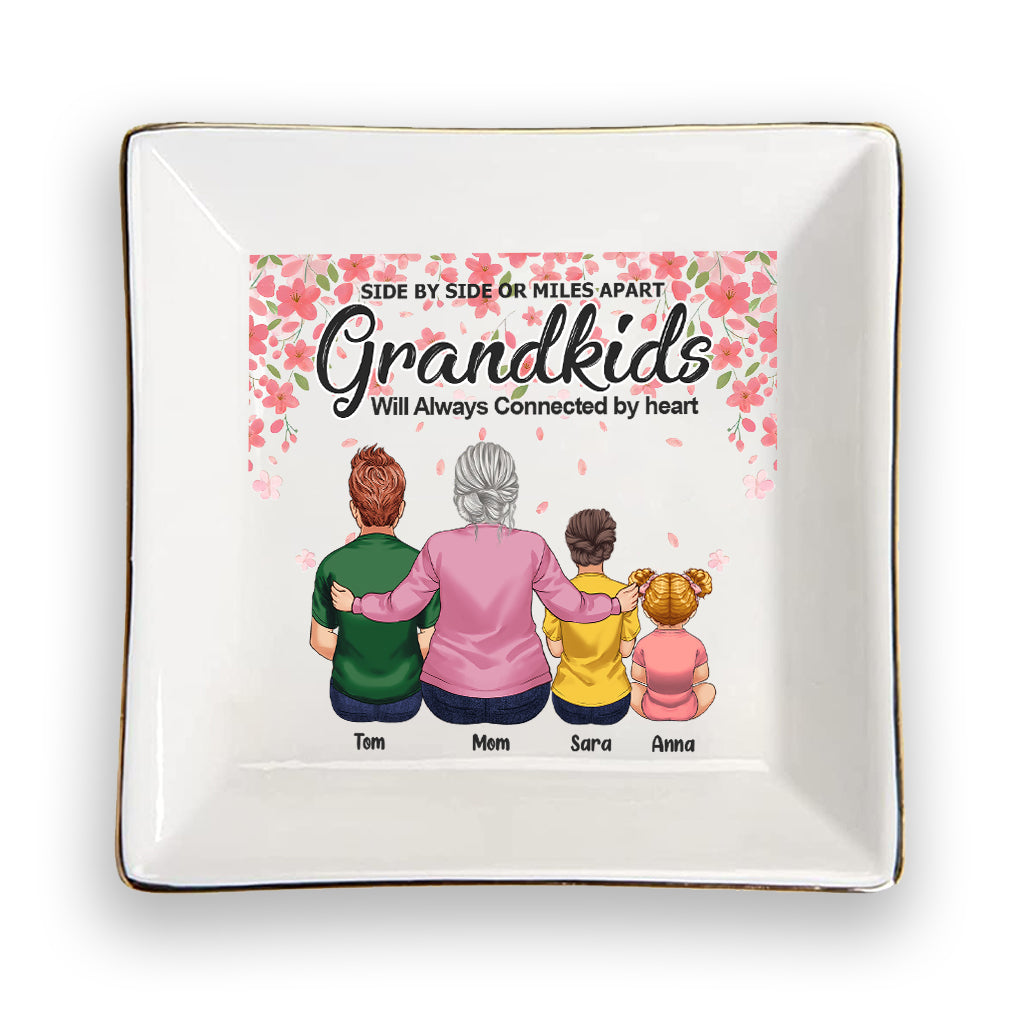 Side By Side - Gift for grandma, grandpa - Personalized Jewelry Dish