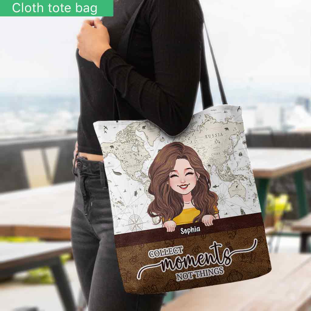 Collect Moments Not Things - Personalized Travelling Tote Bag