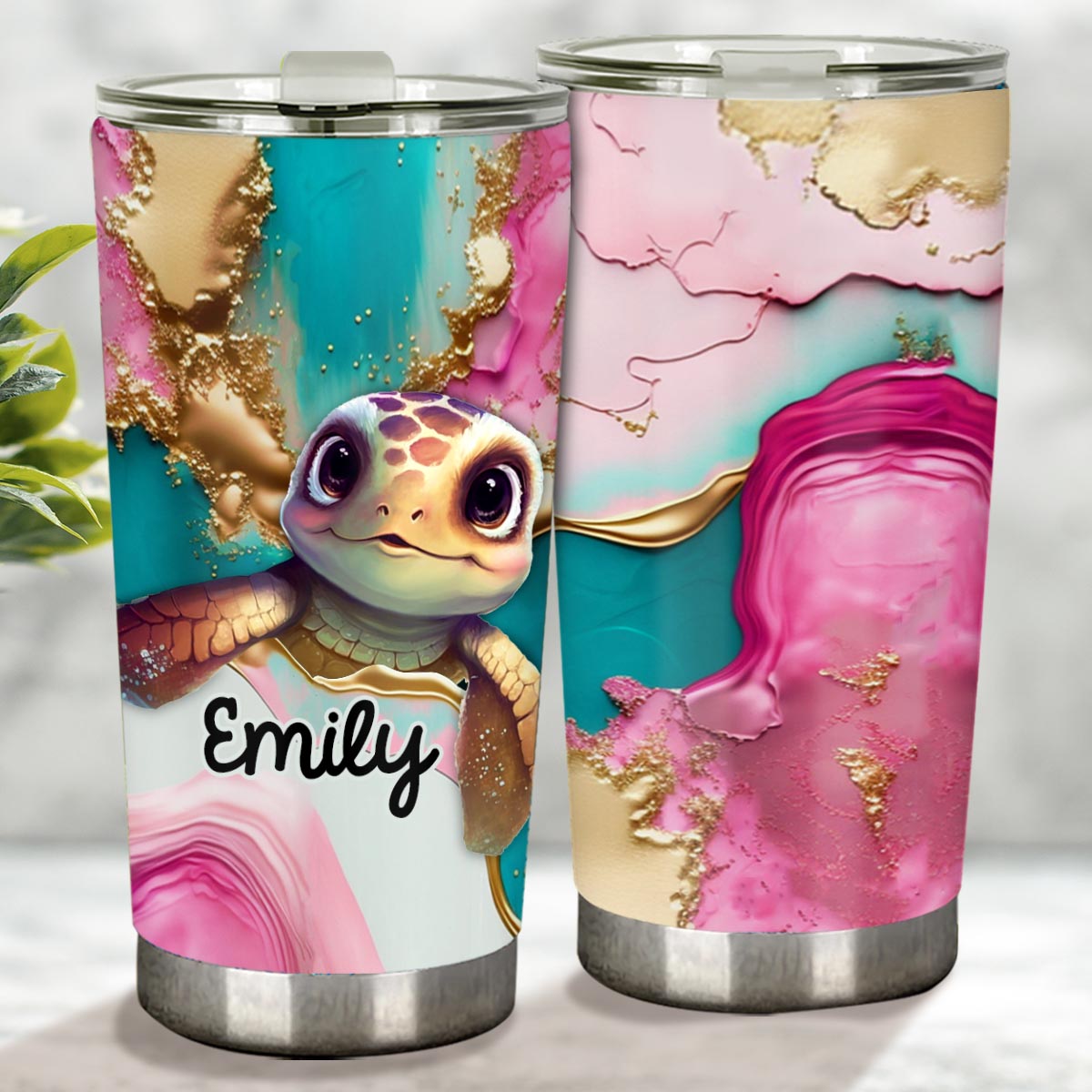 Salty Lil' Beach - Personalized Turtle Tumbler