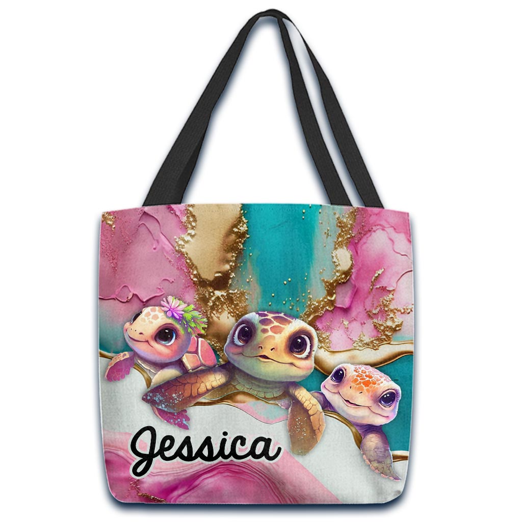 Salty Lil' Beach - Personalized Turtle Tote Bag