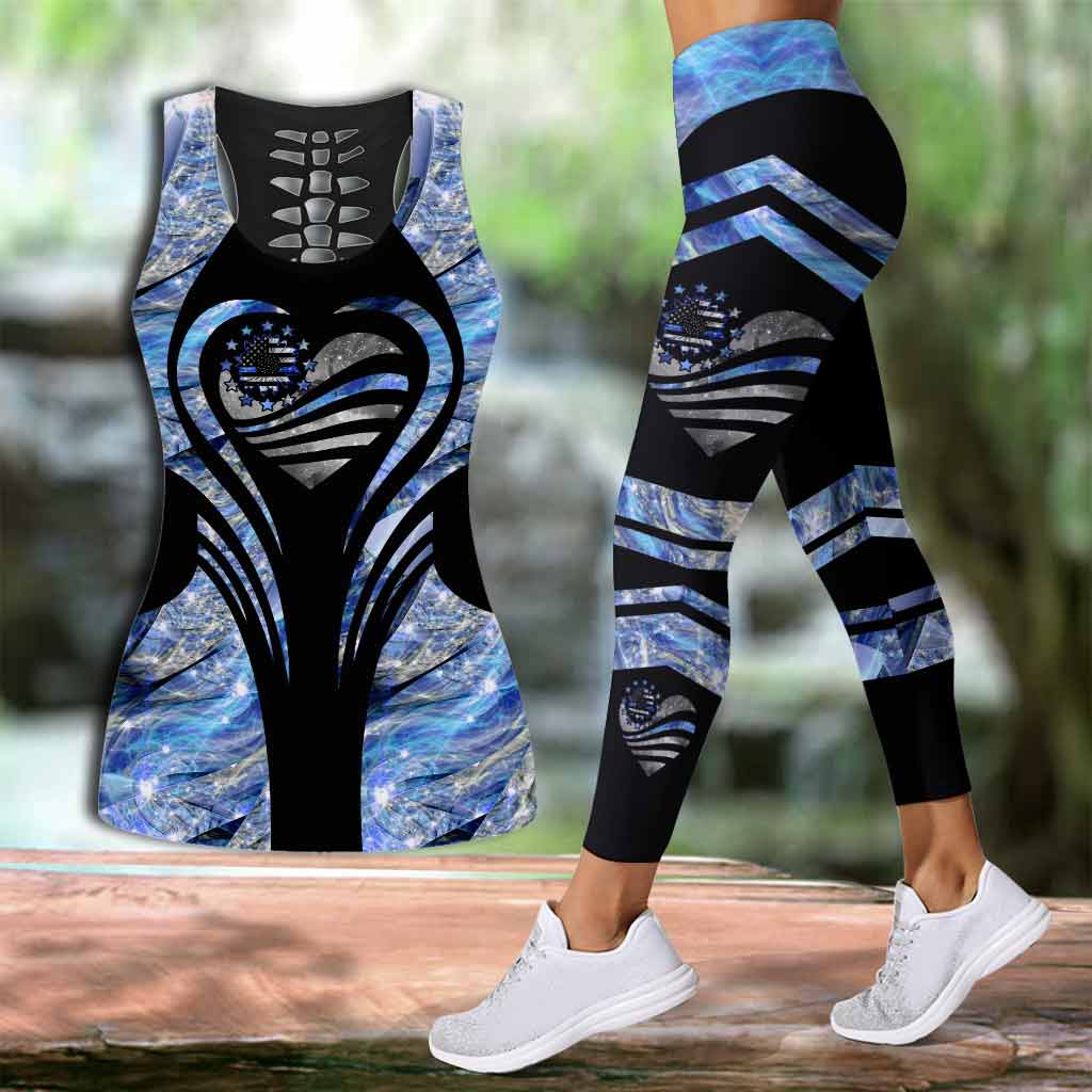 I've Got Your Six - Police Officer Leggings And Hollow Tank Top