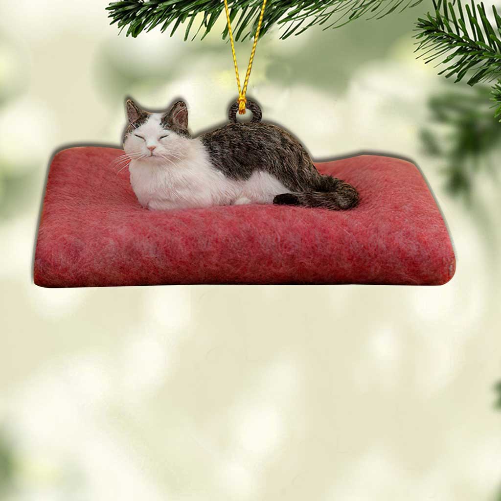 Little Ball Of Fur - Christmas Cat Ornament (Printed On Both Sides)