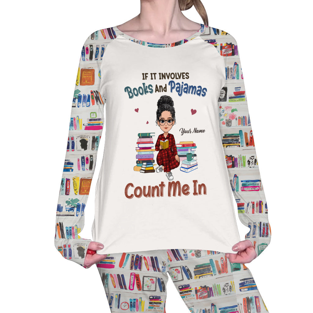 If It Involves Books And Pajamas Count Me In - Personalized Book Pajamas Set