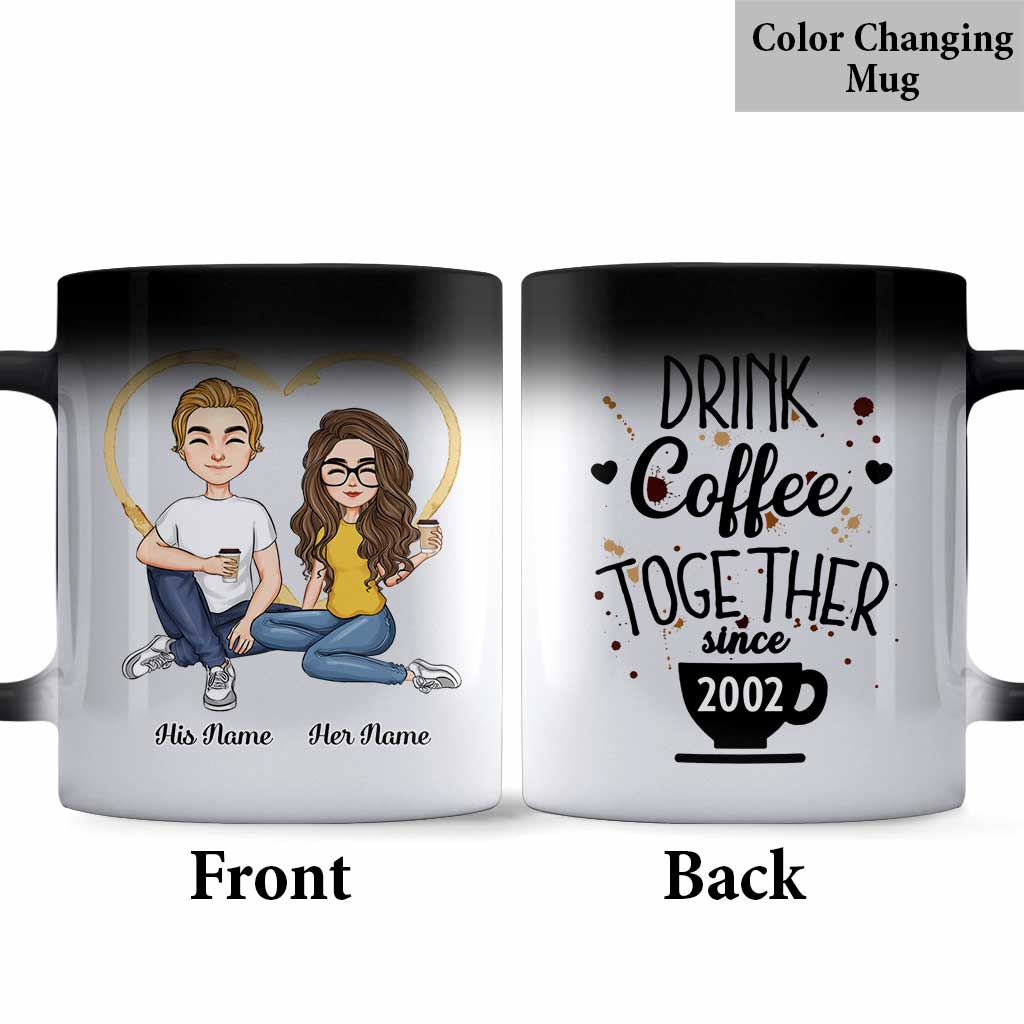 Drink Coffee Together - Personalized Couple Mug