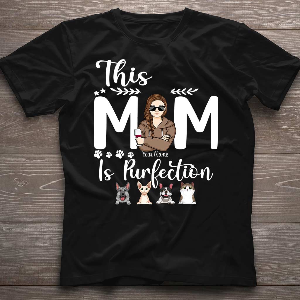 Disover This Mom Is Purfection - Personalized Mother's Day Dog T-shirt and Hoodie