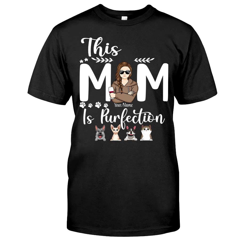 Disover This Mom Is Purfection - Personalized Mother's Day Dog T-shirt and Hoodie