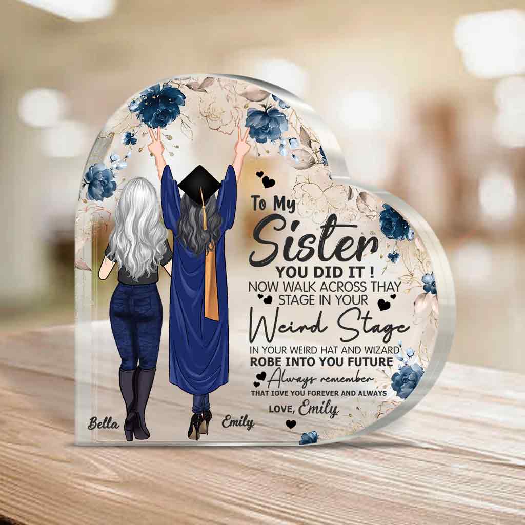 You Did It - Graduation gift for daughter, sister - Personalized Custom Shaped Acrylic Plaque