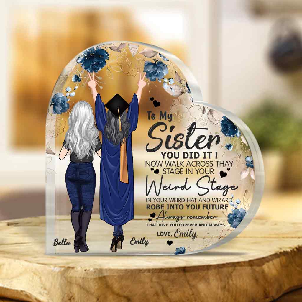 You Did It - Graduation gift for daughter, sister - Personalized Custom Shaped Acrylic Plaque