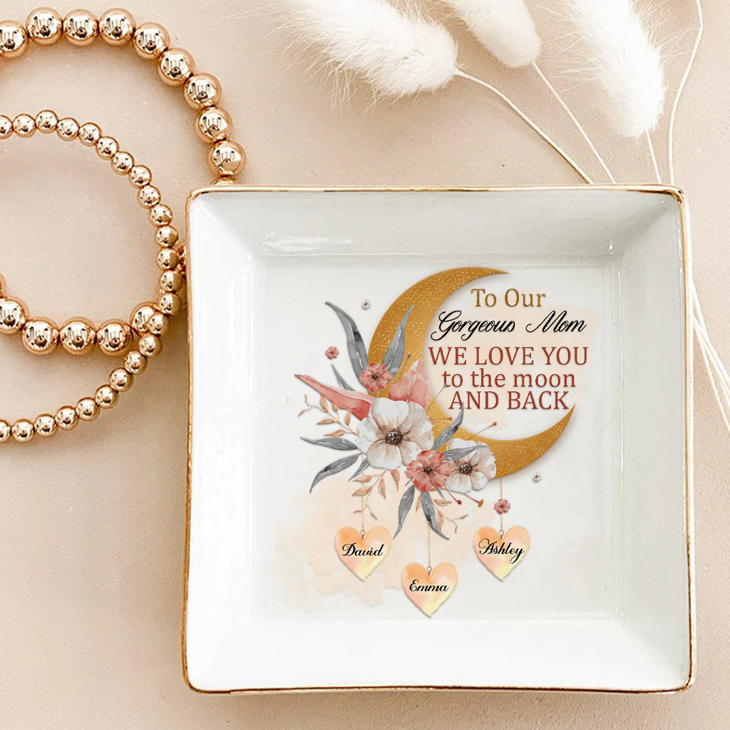 I Love You To The Moon - Personalized Mother's Day Mother Jewelry Dish