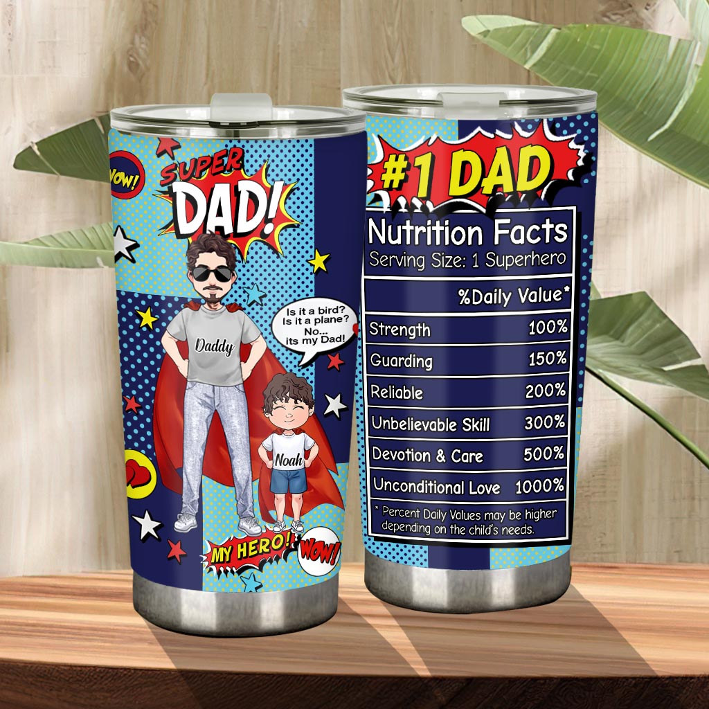Super Dad Super Hero - Personalized Father's Day Father Tumbler