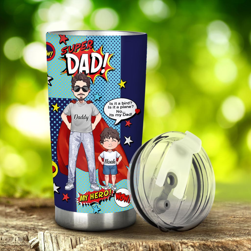 Super Dad Super Hero - Personalized Father's Day Father Tumbler