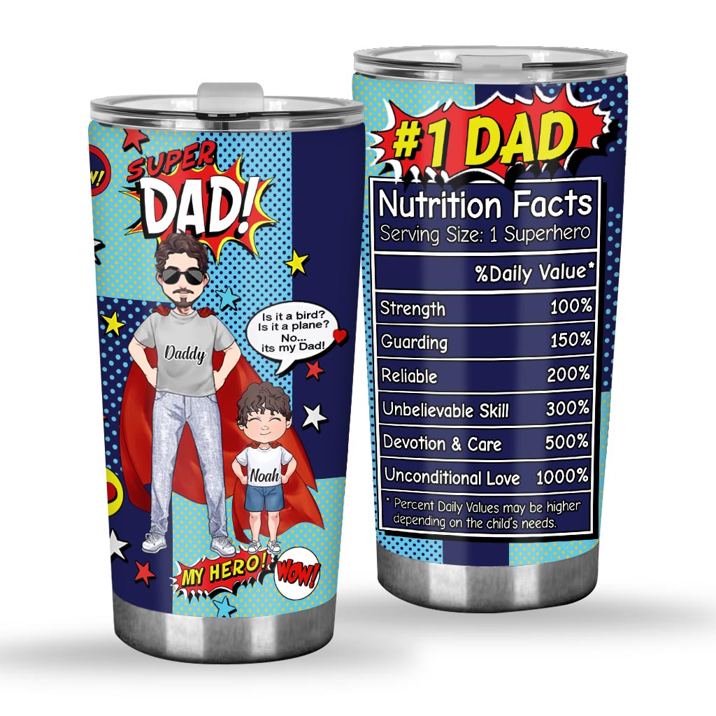 Super Dad Super Hero - Personalized Father's Day Father Tumbler