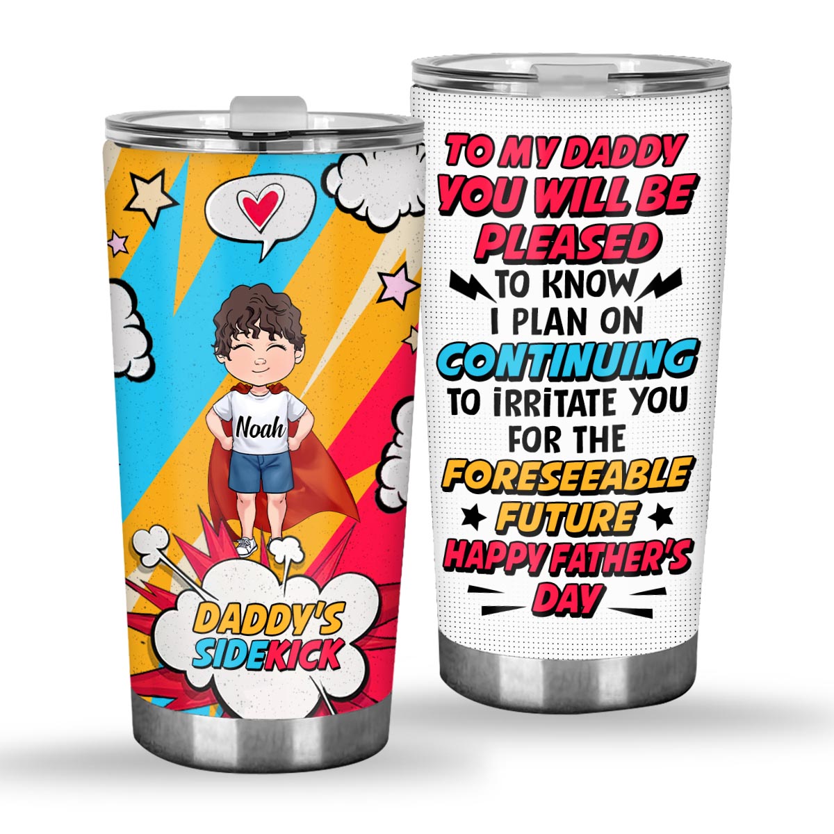 Dear Super Daddy - Personalized Father's Day Father Tumbler