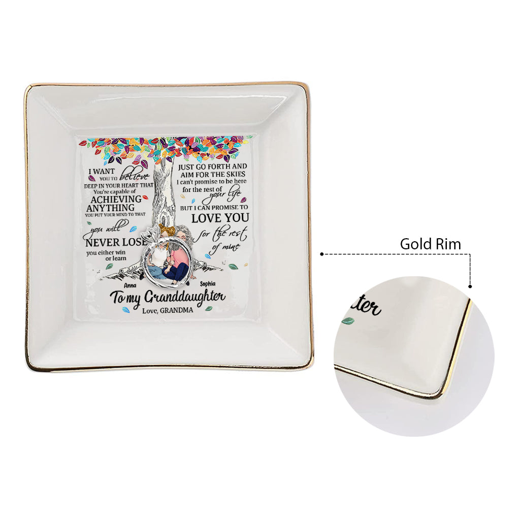 To My Granddaughter - Personalized Mother's Day Grandma Jewelry Dish